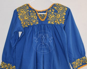 Embroidered mexican blouse, embroidery flowers bluouse, oaxaca blouse, san antonino embroidered blouse