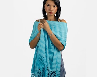 Handwoven hand dye Cotton Rebozo - Soft & Elegant, 100% Artisan Craft