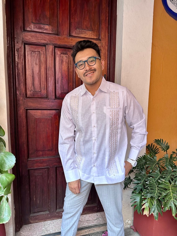 Camisa guayabera manga larga new arrivals