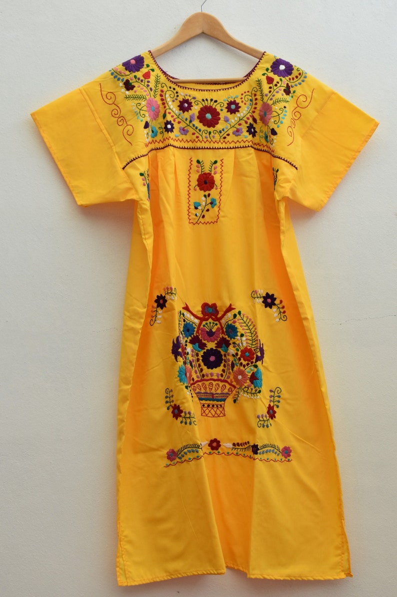 short mexican dress boho dress corolfull embroidery dress mexican dress mexican embroidered dress fancy mexican dress