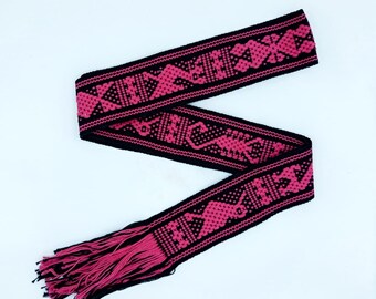 Embroidered Sash Woven on a Backstrap Loom – Zapotec Art 100% Organic Cotton