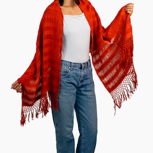 Rebozo mexicano, chalina, rebozo mexicain, écharpe, bufandas, fulares, bufanda mexicana 100 % coton, deshilado fino, chal tejido, poncho, capa image 8