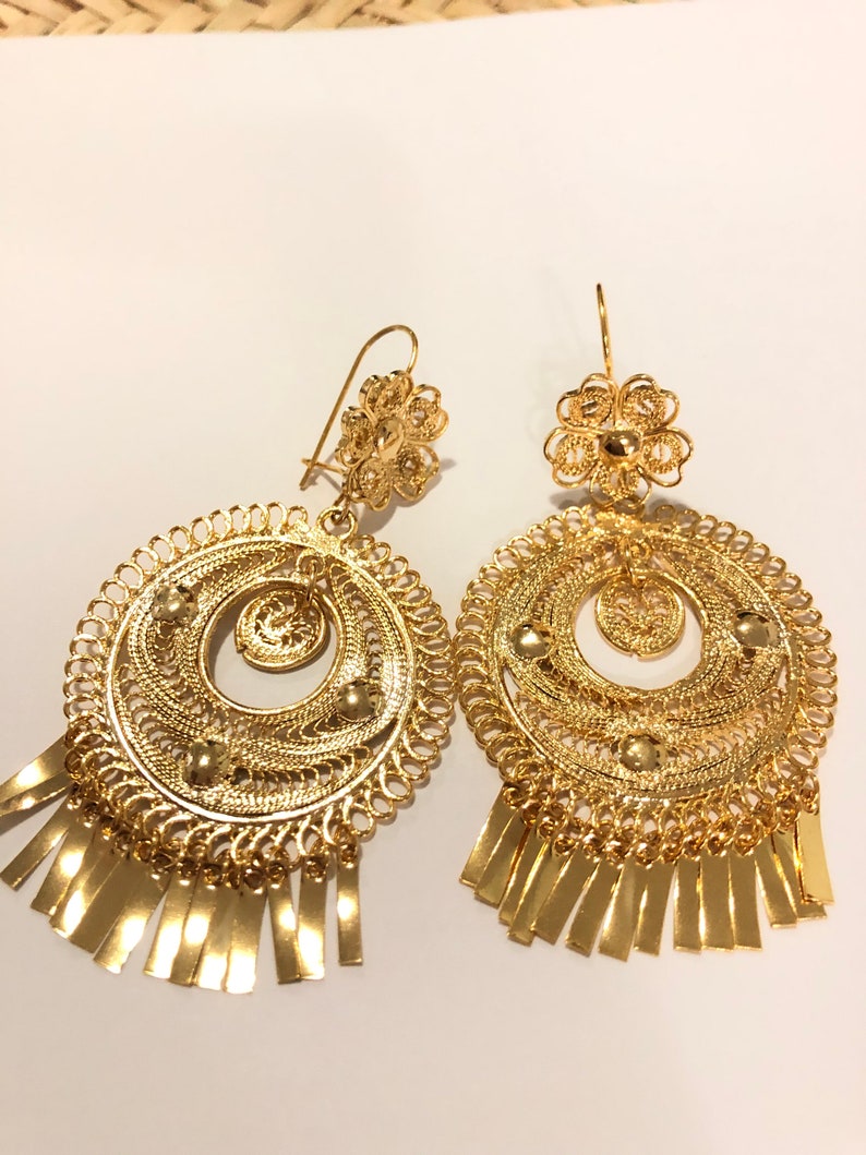 Filigree Oaxaca earrings gold plate earrings Mexican Istmo Etsy