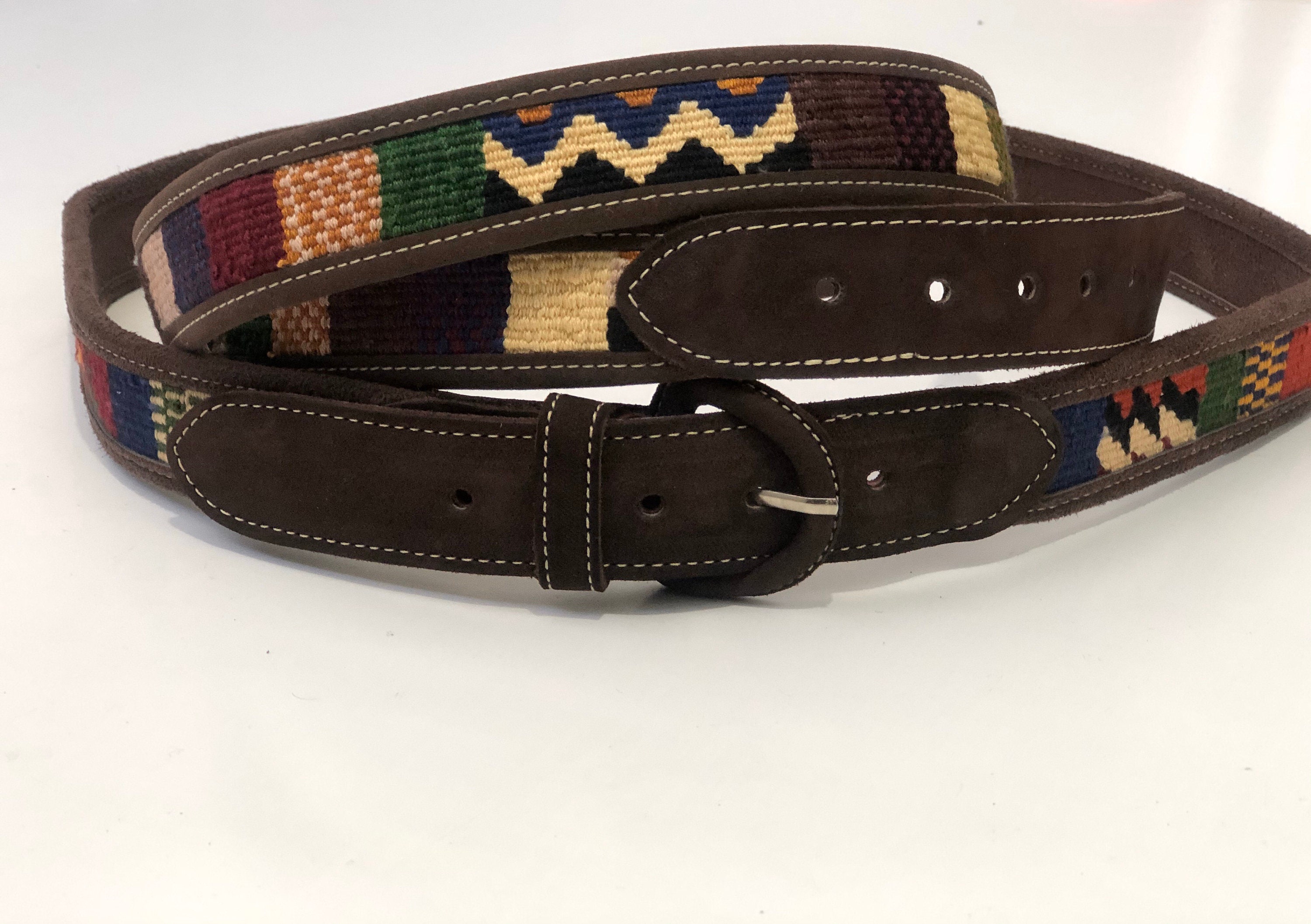 Woven Belt Cinturón Artesanal Tejidomulticolored Leather - Etsy