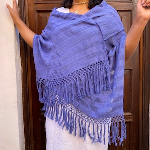 Hand-Dyed Lavender Rebozo – Unique Artisanal Craftsmanship with Fine Embroidery and Varied Hues