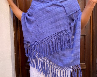 Hand-Dyed Lavender Rebozo – Unique Artisanal Craftsmanship with Fine Embroidery and Varied Hues