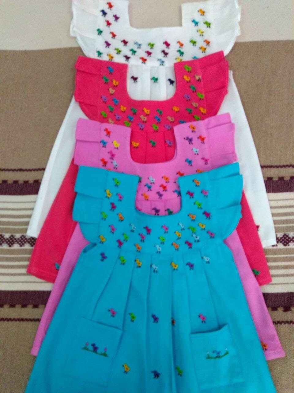 Mexican embroidered dress baby Clearance