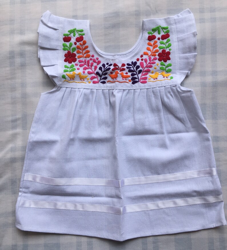 sleeveless baby dress oaxacan baby dress embroidery baby dress baby girl dress mexican baby dress Embroidered baby dress
