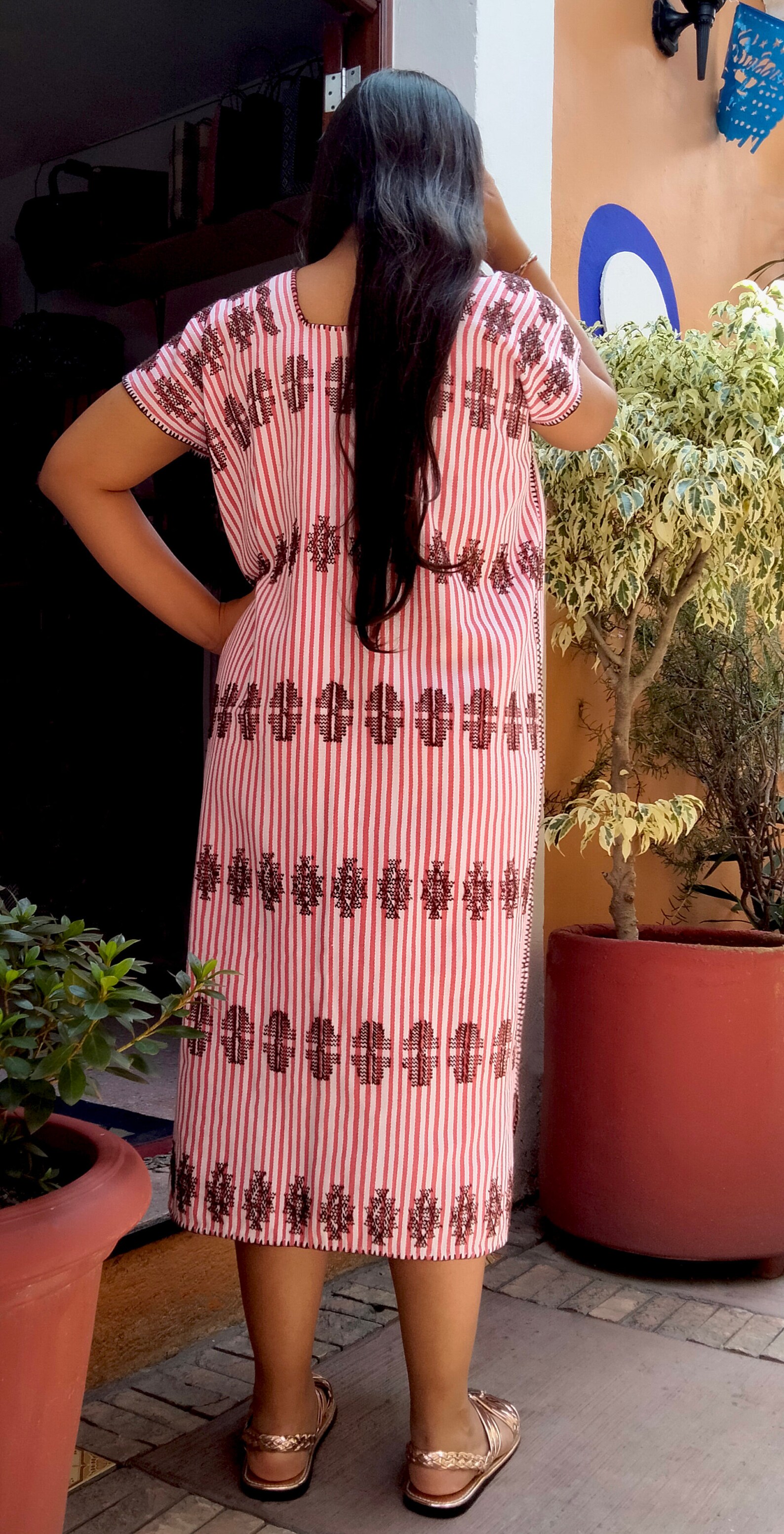 Mexican Robe Mexican Dress, Loom Huipil, Oaxaca , Hippie Dress, Boho Long Dress ...