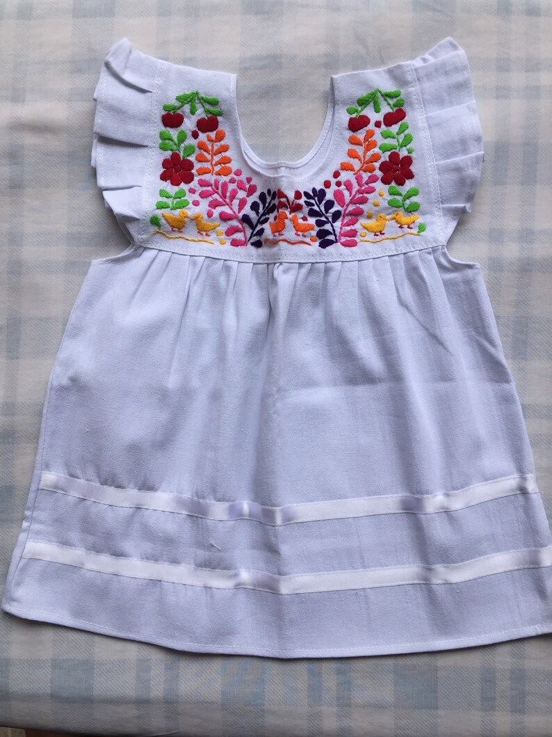 sleeveless baby dress oaxacan baby dress embroidery baby dress baby girl dress mexican baby dress Embroidered baby dress