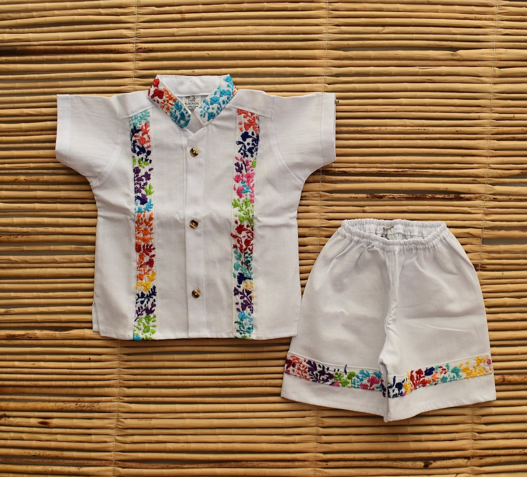 Baby Guayabera Kid Mexican Shirt, Beach Kid Cloth, Comfy Baby, Mexican