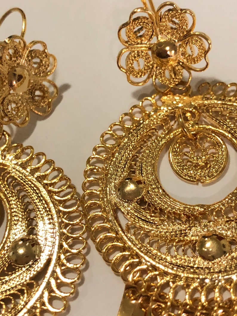 Filigree Oaxaca earrings gold plate earrings Mexican Istmo