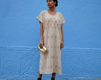Ambachtelijke Xochistlahuaca Huipil handgeweven Mexicaanse textieljurk