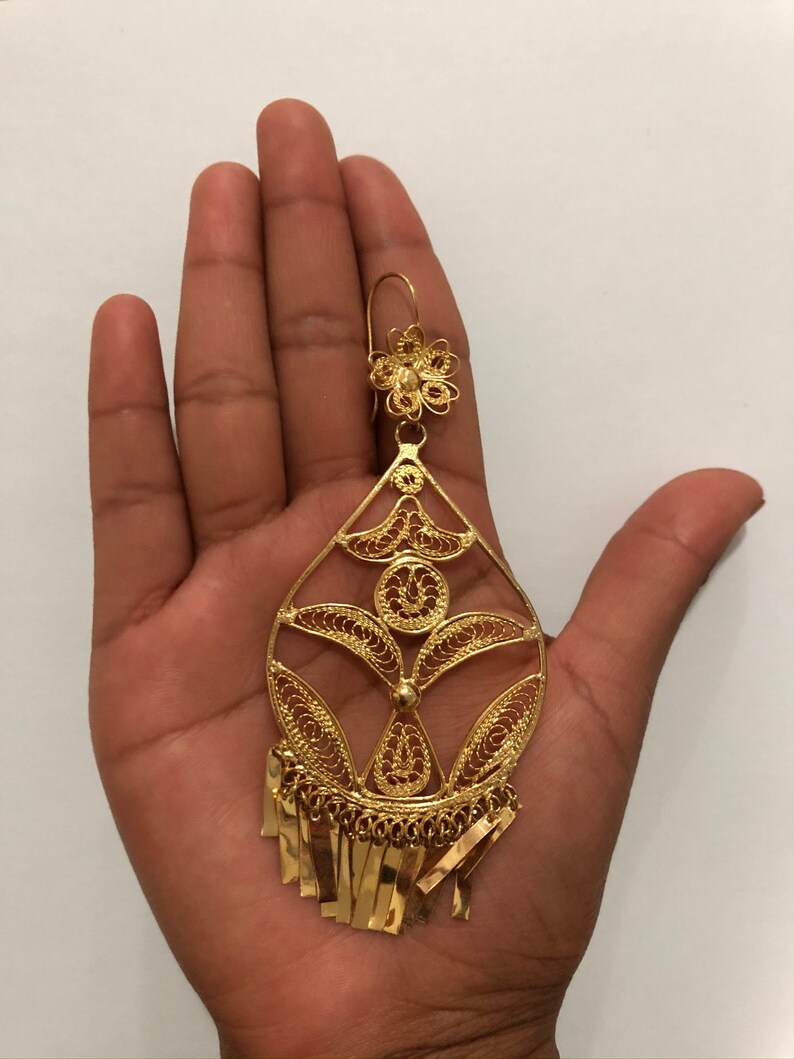 Tehuantepec Aretes gota artesanales Peacock Istmo Frida Kahlo maxi big Filigree Oaxaca earrings gold plate zapotec Mexican