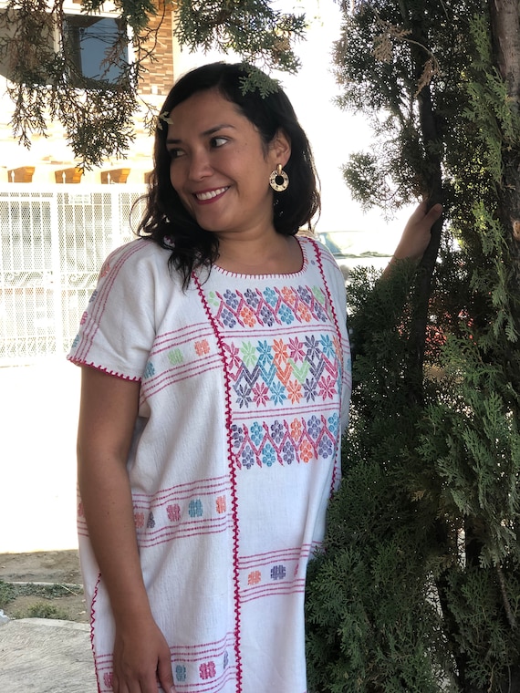 Handwoven Amuzgo Cotton Huipil dress  - Soft & Lightweight, 100% Artisan Craft