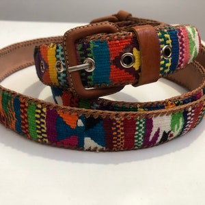 Cintura intrecciata, cintura artigianale intrecciata, cintura artigianale in pelle e cotone multicolore, cintura boho, cintura messicana folk boho, cintura in pelle intrecciata