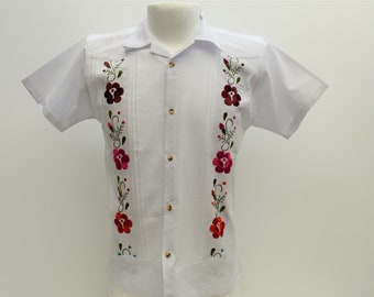 Mexican guayabera, manta shirt, Oxford shirt, Mexican shirt, Oaxaca man shirt, men's shirt, Mexican men's shirt, embroidery men shirt