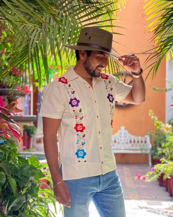 Mexican Guayabera Manta Shirt Oxford Shirt Mexican Shirt - Etsy Norway