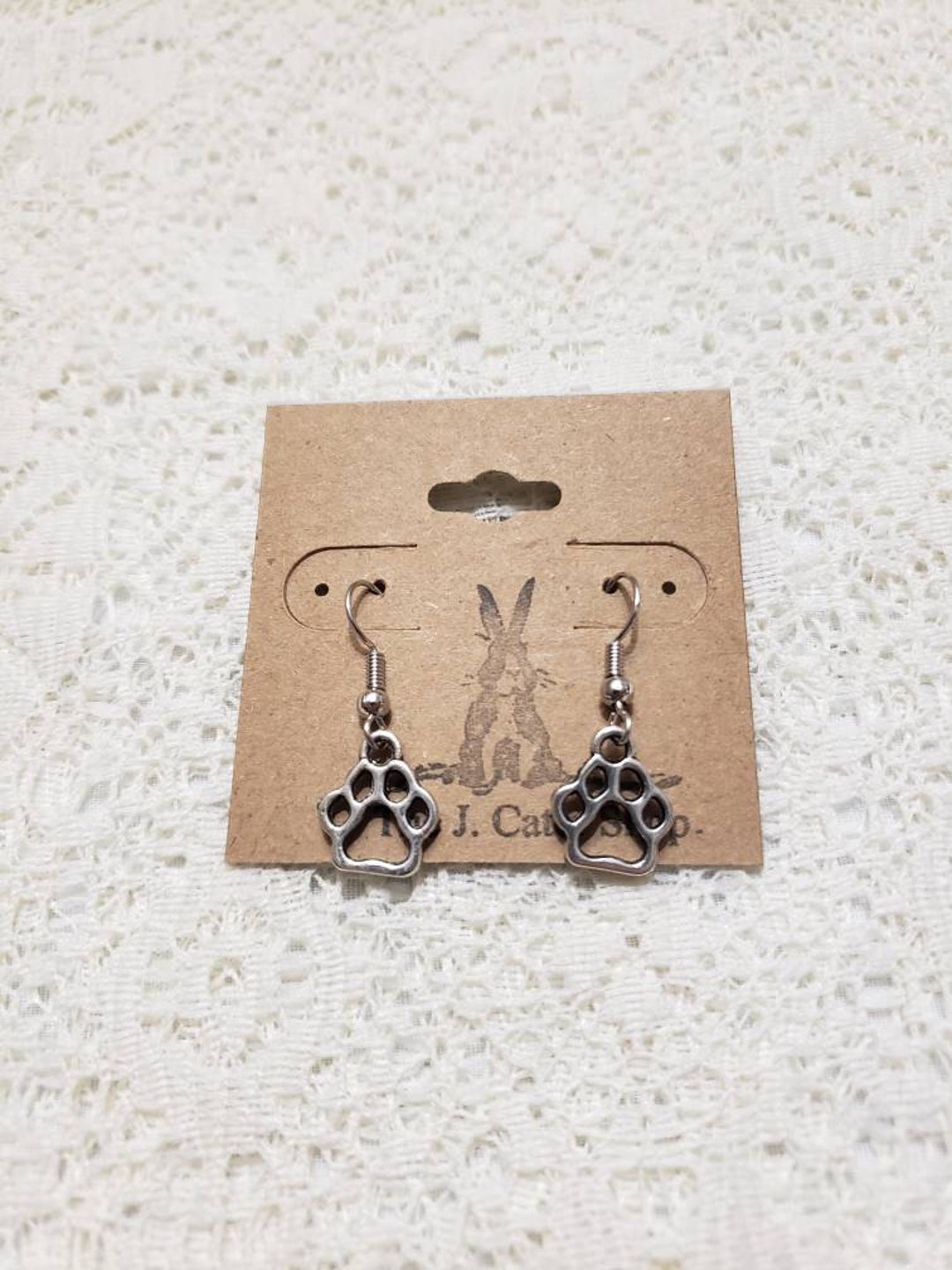 Boucles D'oreilles Empreinte De Patte En Argent Plaqué Or Jaune 18 Carats - Jewellerybox
