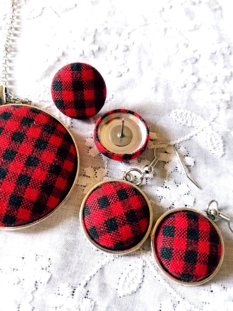 Red and Black Buffalo Plaid With Black Luxe Double Circle Earring Bundle  Teardrop Pendants, Genuine Leather DIY Earring Shapes, Layered - Etsy  Ireland