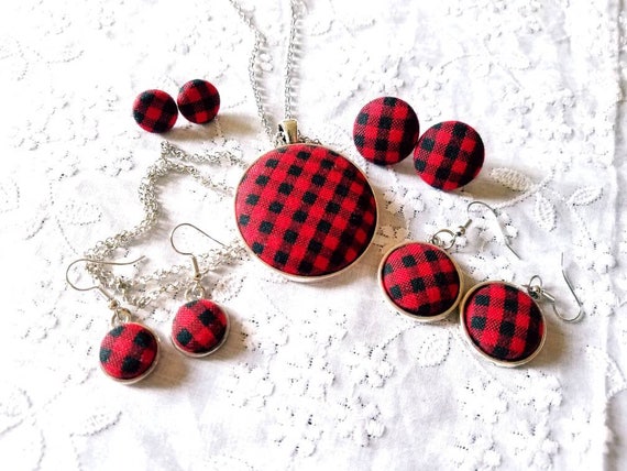 Buffalo plaid earrings wholesale outlet