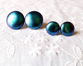 Mermaid Mood Ring Earrings: Color Changing Fabric Studs