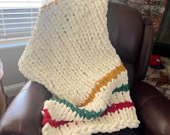 Chunky Hand knit Blanket