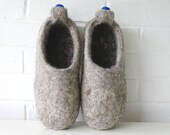 Felt felted wool slippers clogs house shoes mules woman 39 s men 39 s unisex minimalist with bue ball handmade - MOST POPULAR DESIGN