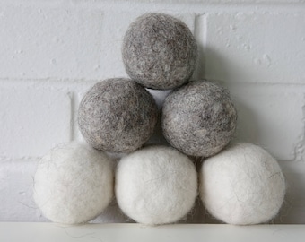 Felted Wool Dryer Balls, Natural Fabric Softener, eco-friendly and allergy-free, Best Laundry Product for babies