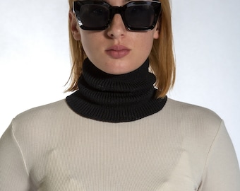 Merino Neck Gaiter, Cream Merino Wool, Knit Neckwarmer