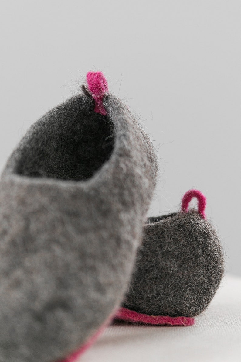 Felt felted wool slippers for women / wool clogs / boiled wool house shoes / felt mules for women / eco wool / handmade image 5