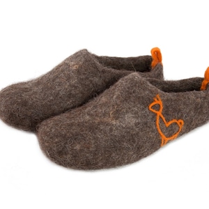 Felt felted wool slippers for men / mens slippers / boiled wool slippers for men / felt mules for men / eco wool / handmade