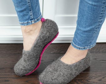 Mules en feutre de laine, sabots d'intérieur chauds, chaussures nordiques pour la maison