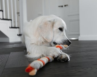 Felt Dog Toys, Wool Rope Toy Set, Natural Plastic Free Toys