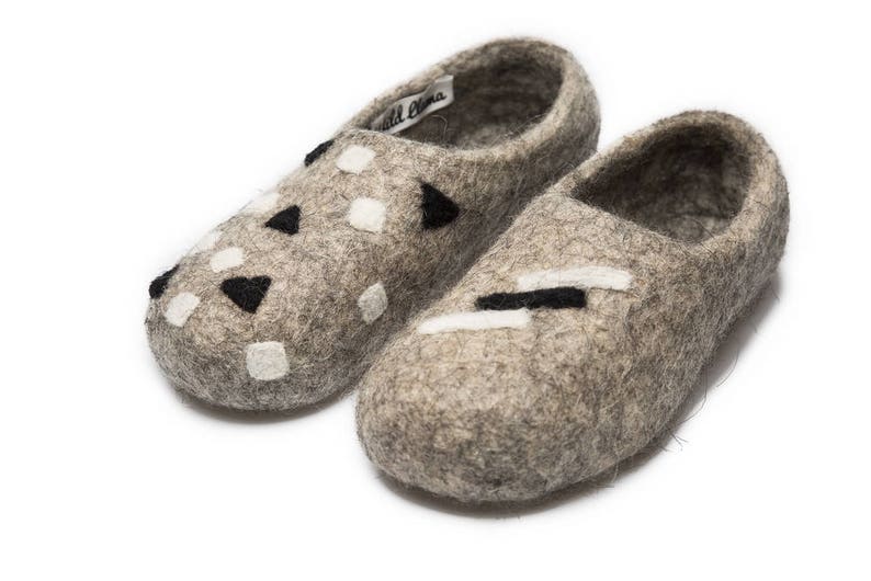 Felt felted wool slippers for women / wool clogs / boiled wool house shoes / felt mules for women / eco wool / handmade image 5