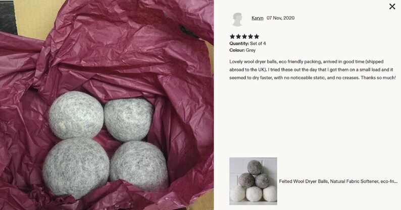 Felted wool dryer balls stacked in white and gray against a white brick wall; natural, allergy-free, eco-friendly fabric softener.