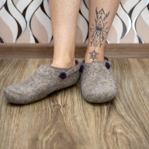 Unisex Felt Clogs, Boiled Wool, Hygge Home Slippers, Indoor Mules