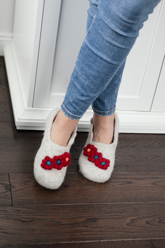 Buy Felt Felted Wool Slippers for Women Wool Clogs Boiled Wool