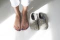 Felted wool slippers for women with embroidered polka dot design / wool slippers / boiled wool clogs / felt house shoes - eco wool product logo