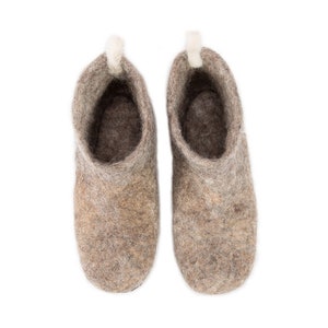 Felt felted boiled wool slipper boots for men and women with sole House shoes Wool clogs Felt mules Eco friendly Perfect gift image 2