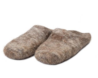 Unisex Wool Clogs, Felted Home Mules, Warm Indoor Slippers