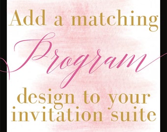 Add a Design/Programs/Coordinating Design/DIY Printing/Budget Conscious Brides