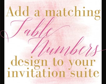 Add a Design/Table Numbers/Coordinating Design/DIY Printing/Budget Conscious Brides