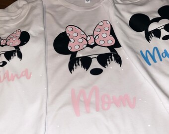 Minnie & Mickey personalized T-shirt,  custom Disney shirts, Disney Matching shirts, Disney Personalized shirt, family matching shirts