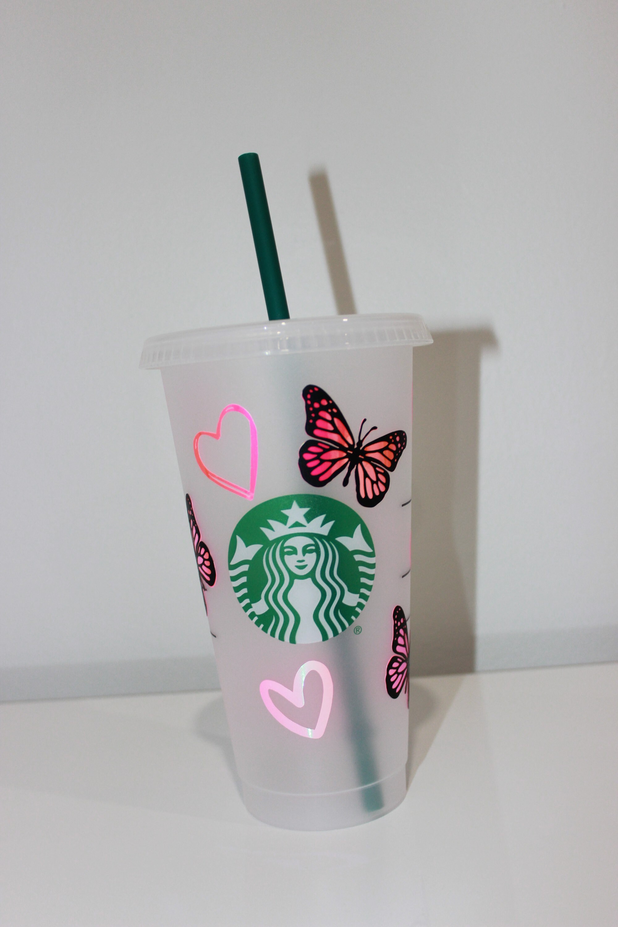 Starbucks Reusable Cold Cup Tumbler with Dark Pink Rose Crystals – With  Love Boss Lady