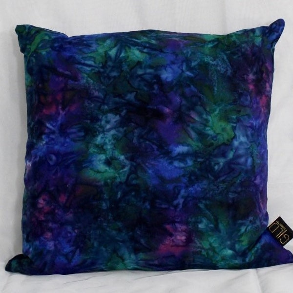 Zippered Jewel Tone Batik 20"x20" Throw Pillow