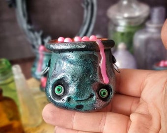 CAULDRON CREEPY CUTE- halloween cauldron -witch spooky artdoll darknes home decor figure terror potions creepy