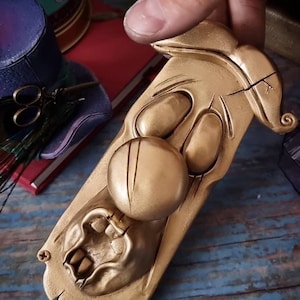 KNOCKER- wonder door  magic creepy ,magical,  fantasy ,doorknob golden halloween home decor artdoll