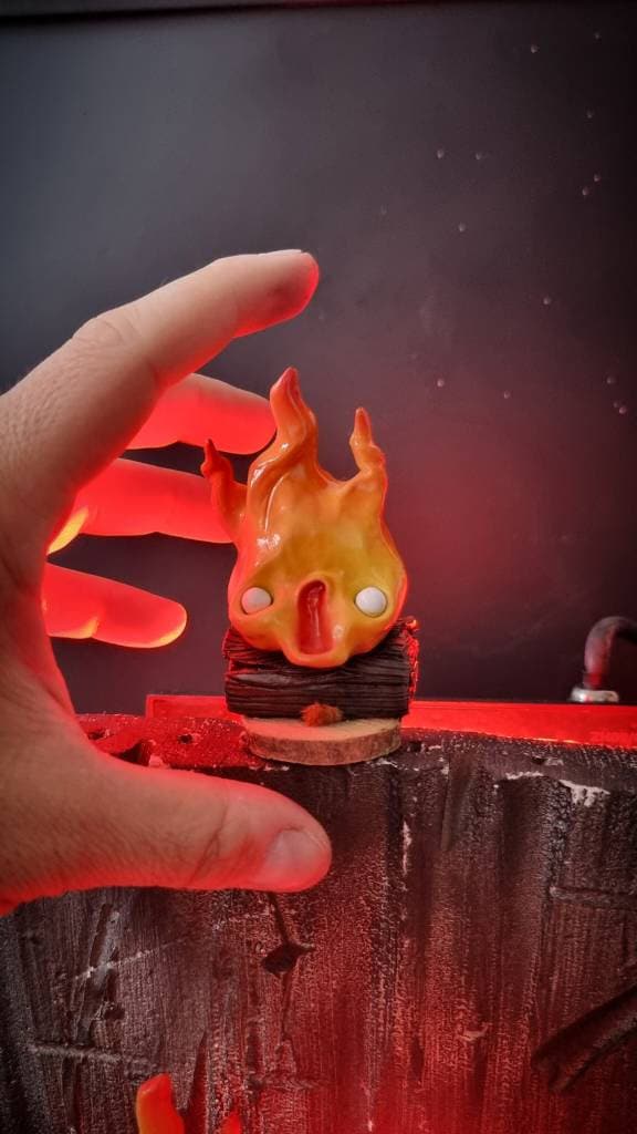 Chibi Calcifer - Howl's Moving Castle Studio Ghibli 70mm, 3d printed kit  (nomnom