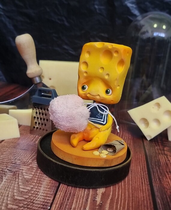 QUESO ARTDOLL- decoración del hogar cocina foodie lindo regalo chedar fromage ooak